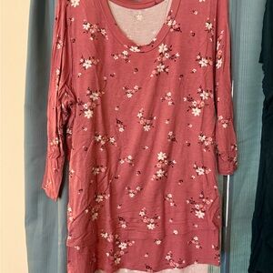 Latched Mama 3/4 Sleeve Scoop Neck Nursing Top